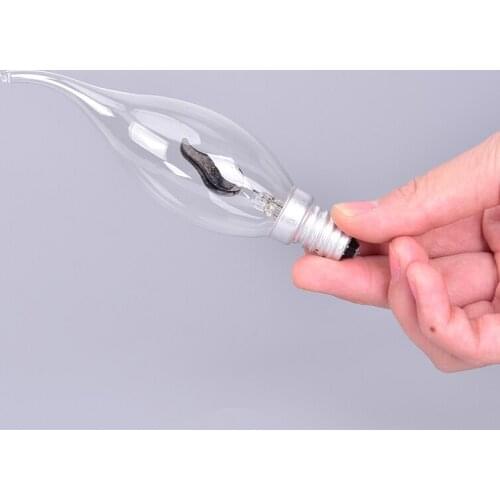 LED Edison Bulb E14 E27 3W Flame Fire Lighting Vintage Flickering Effect Tungsten Novel Candle Tip Lamp Orange Red