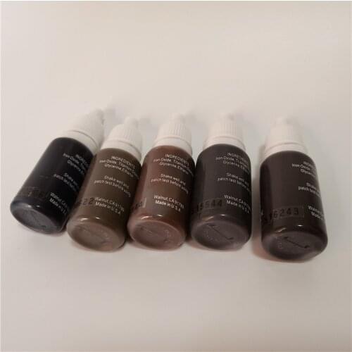 Tattoo Ink 5pcs/set Supplies Eyeliner Eyebrow Makeup Semi-permanent Micropigment Painting Dark Lgiht Brown Color
