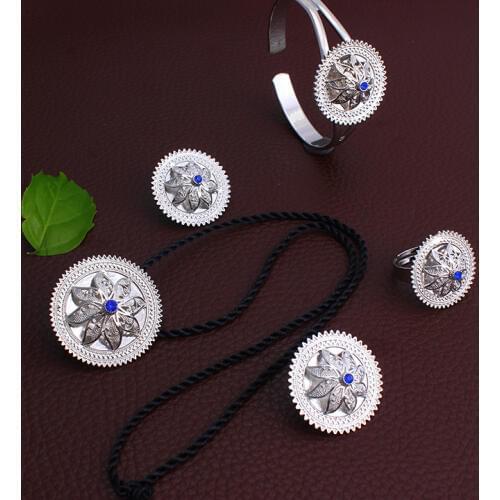 Fansheng silver color big size charm pendant /necklace /earring/ring for women wedding gift Africa Eritrea habesha jewelry set