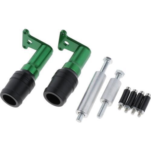 1 Pair Motorcycle Frame Slider Crash Pad Falling Protector Protection Replacement for Kawasaki Ninja 250 400 Z400 (Green)