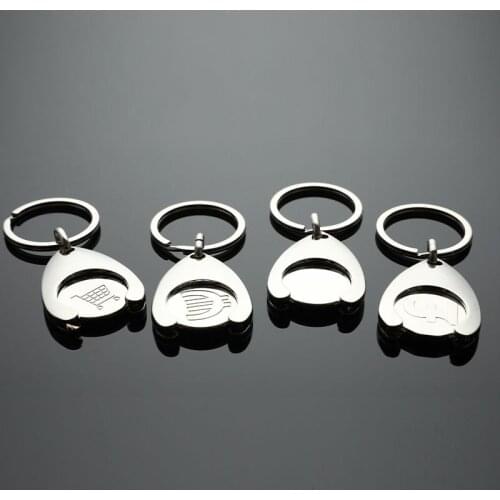 1pc Ring For Key Keychain Metal Aluminum Alloy Black Shopping Cart Token Keyring Accessories Decor Keyring Hook