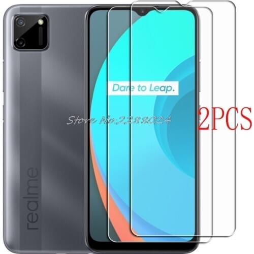2PCS FOR OPPO Realme C11 C15 RMX2180 Tempered Glass Protective on Realme C12 C11 RMX2185 Screen Protector Glass Film Cover