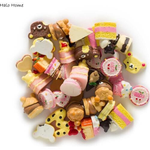 20pcs Mixed Cake Series Resin Flatback Cabochon Apparel Jewelry DIY Phone Case Scrapbooking Craft Decor Embellishment 10-20mm