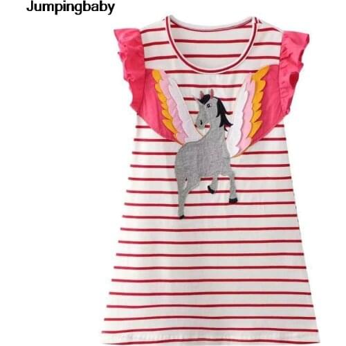 2021 Girls Dress Vestidos Dresses Summer Costume Kids Clothes Unicorn Sukienki Embroidery Vetement Fille Roupa Infantil Menina