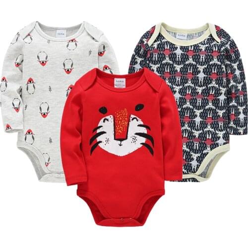 3PCS Unisex Roupas Bebe De Infant Baby Girl Bodysuit Newborn Baby Girl Boys Clothes Long Sleeve Cotton Baby Pajamas