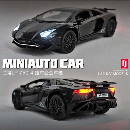 1:32 Scale Lamborghinis LP750-4 Alloy Car model Diecast Toy Vehicle High Simitation car Toys For Children Kids Xmas Gifts
