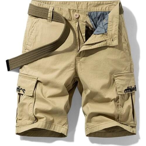 Pure Cotton Summer Mens Cargo Shorts Boys Casual Pocket Streetwear Plus Size Male Long Bermuda Z141