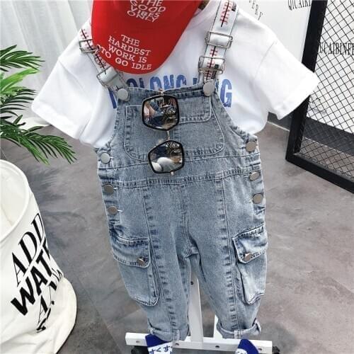 Childrens Denim Overalls 2020 Spring New Baby Boys and Girls Fashion Suspender Jeans Kids Cowboy Overalls Girl Jeans 2-7 Years
