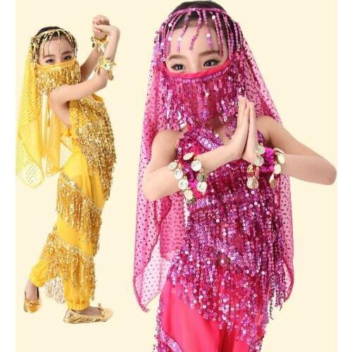 Sequin Children Belly Dance Costume Tassel Girls Belly Dance Clothing Kids Indian Dancer Wear Bollywood Oriental Dance Costumes