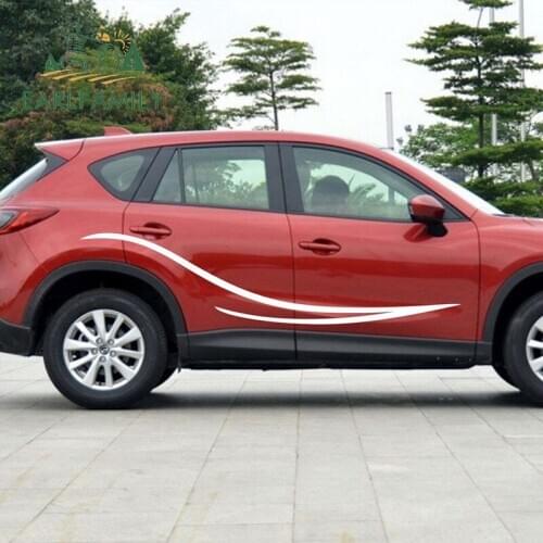 EARLFAMILY 200cm x 30cm 2x Big Car Stickers Racing Pinstripes Graphics Door Decal Vinyl Auto Motor Sticker Car Styling