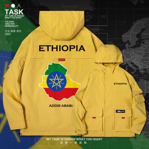 Ethiopia Ethiopian Horn of Africa ETH men jacket hooded map nation flag for men streetwear mens long sleeve autumn clothes