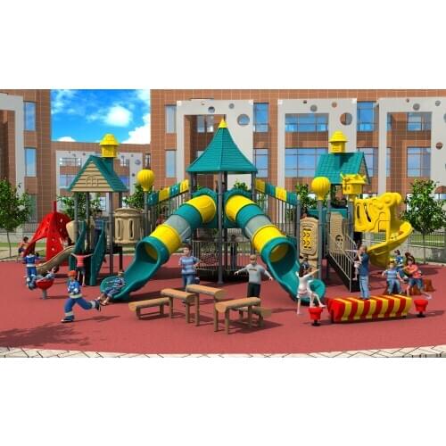 European Standard children outdoor plastic playground park kids paradise facility villa roof play equipment YLW-OUT171065
