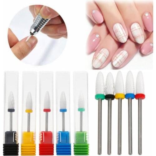 Ceramic Carbide Nail Drill Bit Rotate Burr Milling Nail Cutter Bits Electric Drill Machine For Manicure Pedicure Tools