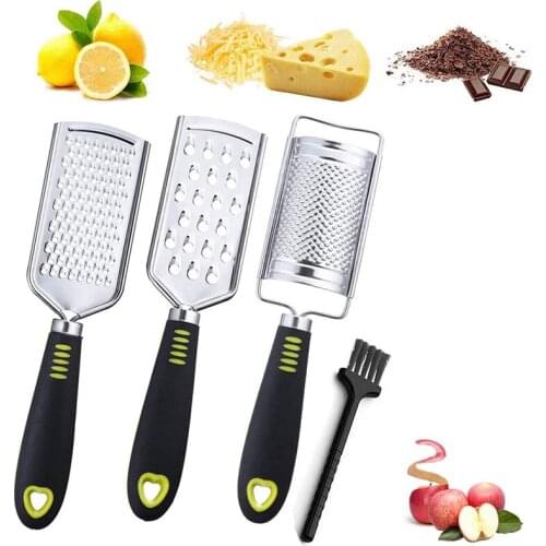 Multifunction Grater Stainless Steel Ginger Slicer Easy To Clean Radish Slicer Durable Garlic Grinder 3pcs Set Kitchen Gadget