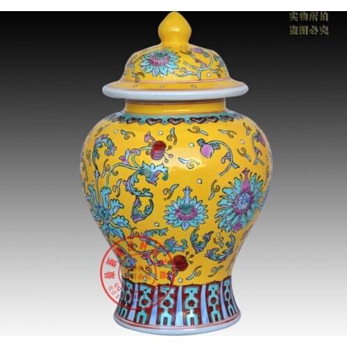 CMG181 Jingdezhen pottery vase carved antique multicolor optional hand-painted pastel general tank furnishings
