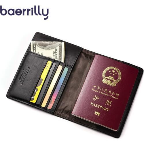Genuine Leather Passcard Pocket Men Wallets Credit Card Holders Women Wallet Card Holder Passport Bag Coin Purse Porte Monnaie