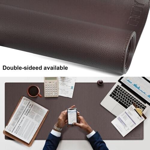 Cacoy 120x50cm Oversized Desk Mat Waterproof Oilproof Notebook Custom Computer Office Mat Keyboard Pad XL Mouse Pad PU Leather