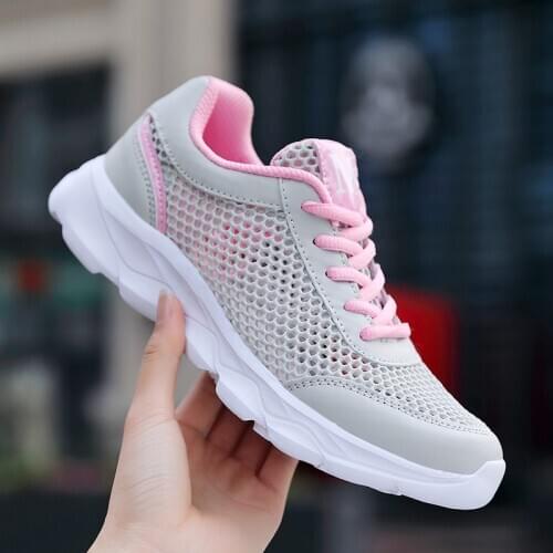 Lace-up Athletic Woman Outdoor Walking Sneakers Womens Mesh Comfortable Running Shoes Breathable Lightweight Jogging Non-slip