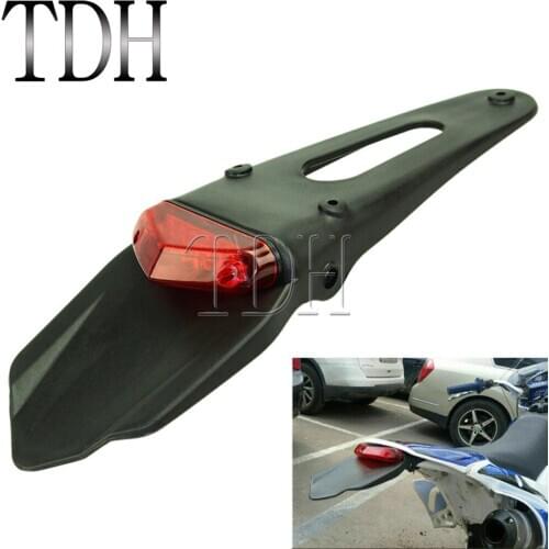 Motorcycle LED Rear Brake Taillight Fender License Plate Bracket Holder Dirt Bike Enduro For Honda Kawasaki EXC WRF 250 400