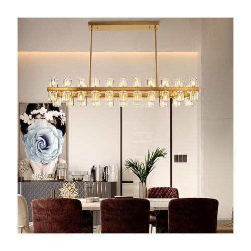 LED Postmodern Golden Iron Crystal Pendant Lights.Pendant light Suspension Luminaire Lampen Lustre For Dinning Room