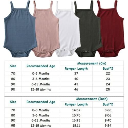 Pudcoco Newborn Baby Girl Bodysuit Summer Solid Sling Bodysuit Jumpsuit Cotton One Pieces Jumpsuit Outfit Clothes