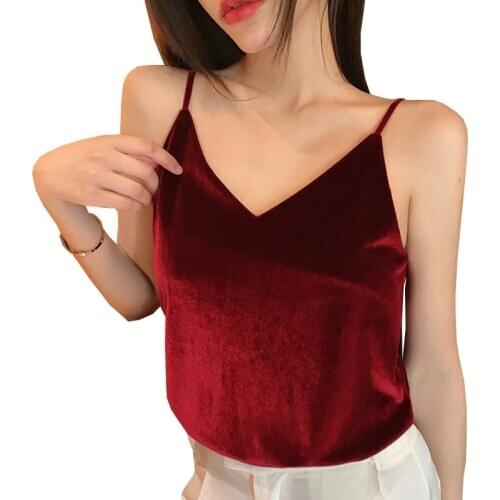 Sexy Fashion Spaghetti Straps Tank Top Velvet Short Crop Top Sexy Boob Tube Top Bustier Brief Vest T-shirts Tee