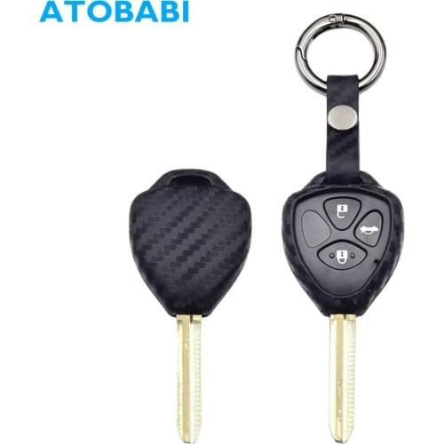 Silicone Car Key Cases Carbon Fiber Style Remote Control Protector Cover For Toyota Camry Avalon Corolla Matrix Rav4 Venza Yaris