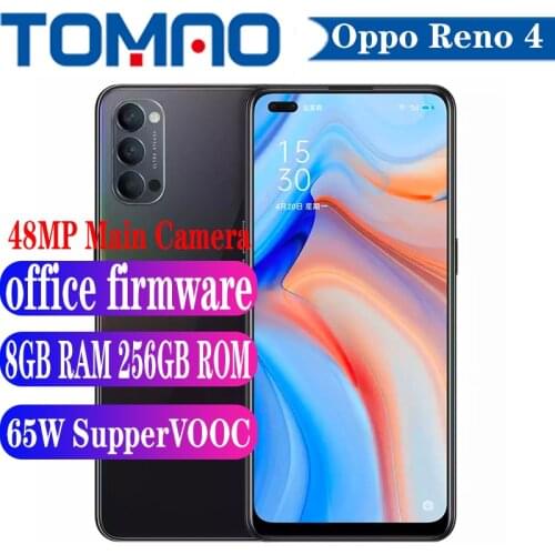 Original Oppo Reno 4 5G Cellphone Android 10 Octa Core Snapdragon 765G 48MP Rear Camera 4020mAh 65W SupperVOOC Google Play NFC