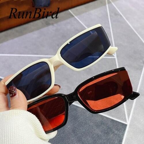 RunBird Small Rectangle Sunglasses Women Vintage Luxury Brand Designer Square Sun Glasses for Men Shades Female UV400 5550