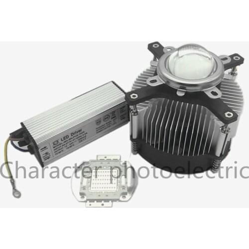 LED 50Watt 365nm - 370nm UV Ultra Violet High power LED +50W IP67 Waterproof Driver AC 85-265V +heatsink,lens LED Kit