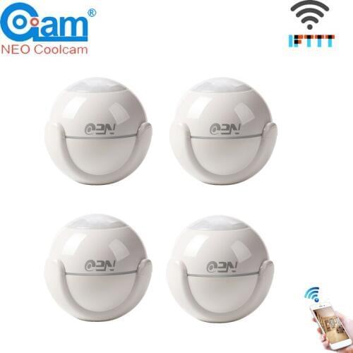 NEO Coolcam 4pcs/lot Smart WiFi PIR Motion Sensor WiFi Smart PIR Sensor/ Motion Sensor Home Automation Alarm System Motion Alarm