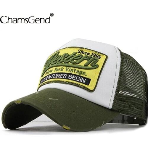 Embroidery WESTERN NEW YORK VINTAGE Baseball Caps Women Men Summer Vintage Snapback Breathable Mesh Hat