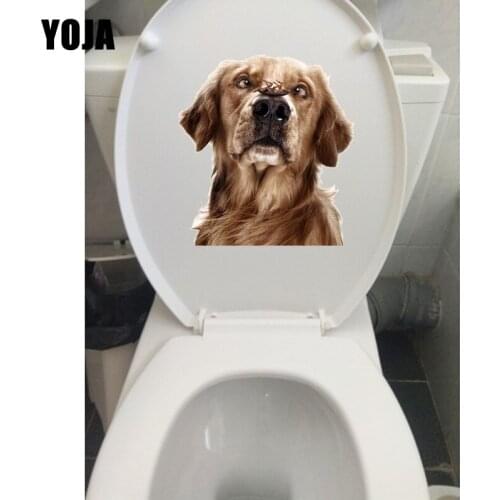 YOJA 21.3*23.2CM Strange-Looking Dogs Animal Wall Sticker Toilet Decals Home Decoration T1-0330