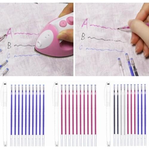 10Pcs Home High Temperature Disappearing Pen Fabric Markers Heat Wrap Fade Out DIY Patchwork Cross Stitch Sewing Accessories