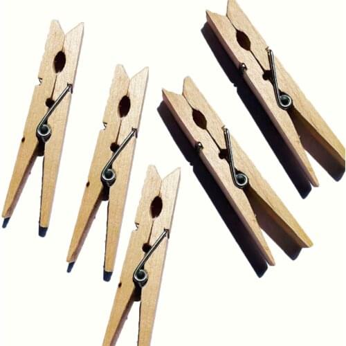 100pcs 3.5cm 7.2cm Unfinished Natural Wood Clip Photo Clips Wooden Pegs Cloth Pin Party Bag Clips