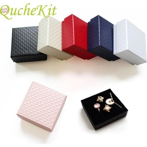12pcs Carboard Jewelry Set Gift Box With Sponge Inside Ring Necklace Bracelets Earring Gift Packaging Boxes Jewelry Display Case
