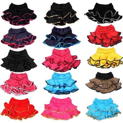 14 Colors Spring Summer Child Girl Latin Dance Skirt Practicing S Kids Tutu Ballroom and Ballet Dancing