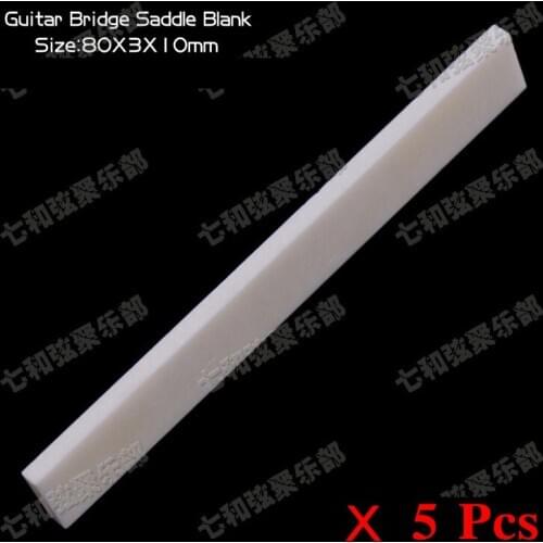 5 Pcs Bone Guitar String Bridge Saddle Blank for Acoustic Classical Guitar Mandolin Banjo Ukulele 80x3x10