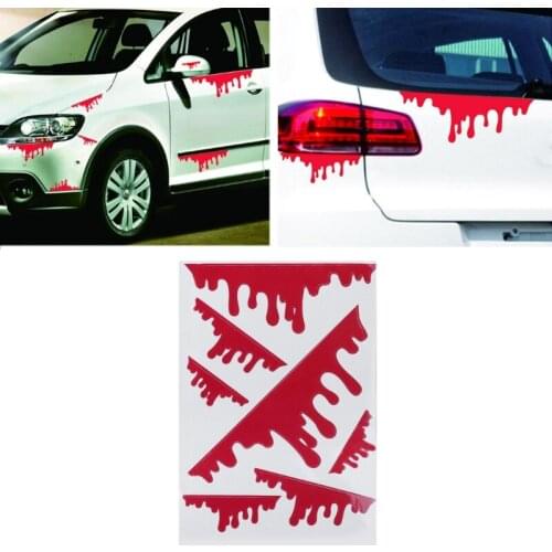 7 Pcs Funny Bleeding Red Blood Drip Zombie Undead Reflective Car Vinyl Sticker J60F