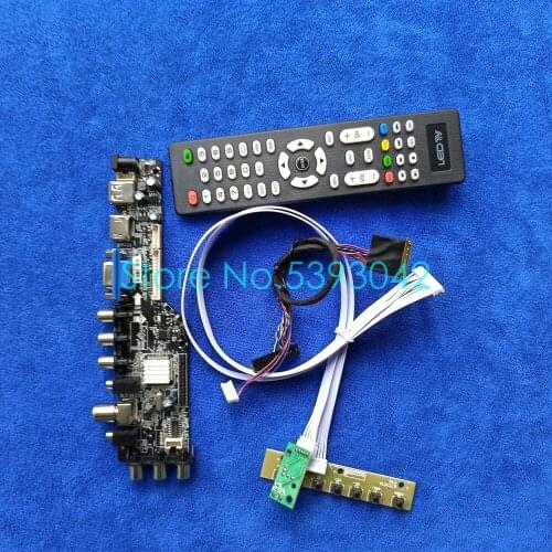 Signal digital For B140XW01/B140XW02/B140XW03 DVB 3663 USB VGA AV universal LCD screen drive board kit 40-Pin 1366*768 LVDS