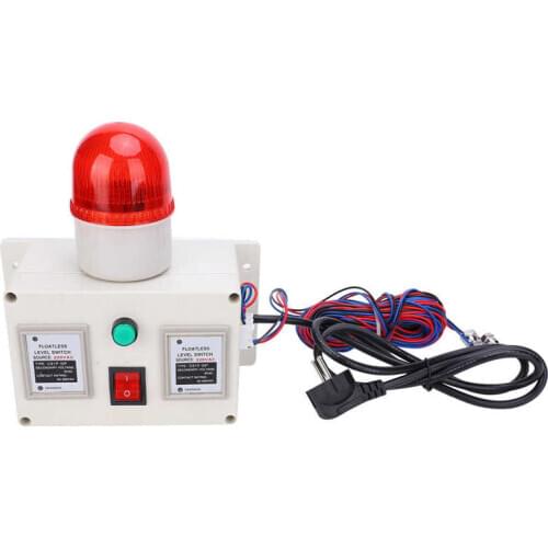 2 in 1 Water Level Alarm Sensor 90dB Tank Monitoring Full Shortage Liquid Water Tank Monitor EU Plug AC220V
