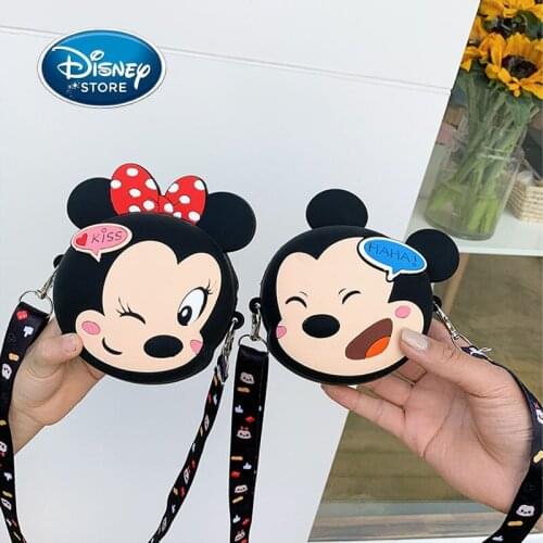 Disney Children Mini Cartoon Silicone Mickey Mouse Wallet Baby Crossbody Bag Coin Purse Winnie the Pooh Tigger Toy Storage Bags