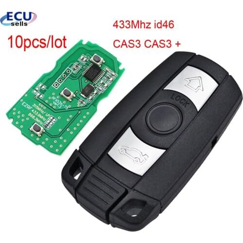 10pcs/lot , 3 Buttons Remote Key 433MHZ ID46 ​for BMW 3/5 Series X1 X6 Z4 CAS3 CAS3+FCC ID : KR55WK49127
