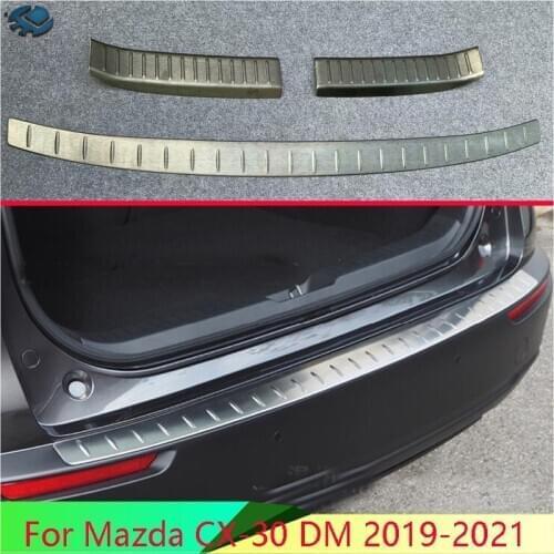 For Mazda CX-30 DM 2019-2021 Stainless steel The black titanium rear bumper protection window sill trunks decorative plate pedal