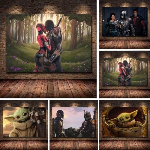 Canvas Painting Poster Print The Mandalorian American Classic Popular Drama Science Fiction Tv Art Picture for Childrens Decor