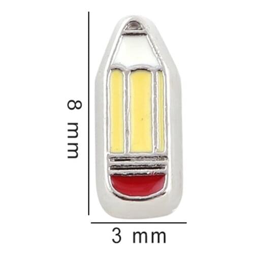 20Pcs/lot Pencil Floating Charms Hand-made DIY for Glass Lockets