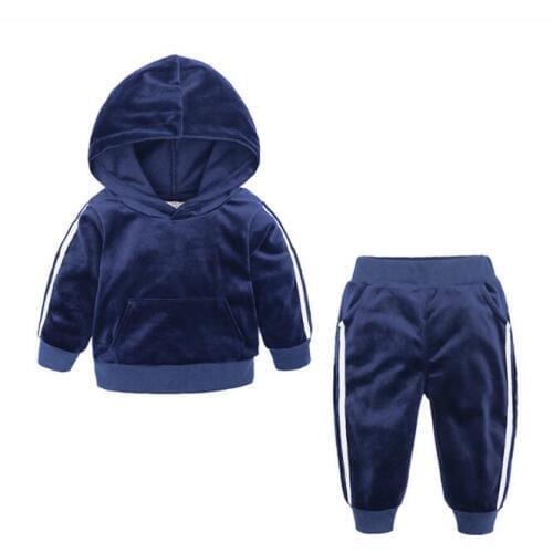 New Children Winter Cotton Clothing Set Casual Long Sleeve Coat Pant Suits Kids Velvet Clothes Sets Thicken Boys Girls Clothing