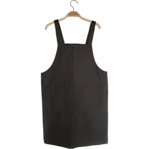 Kitchen supermarket nail coffee shop simple black men and women work apron logo print