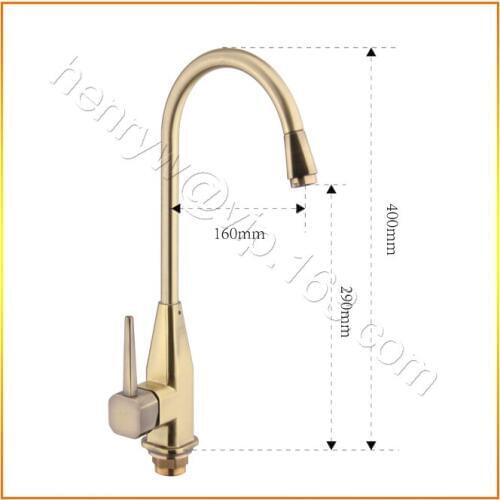 L16361 - Luxury Hot & Cold Water Gold Color Brass Kitchen Sink Mixer