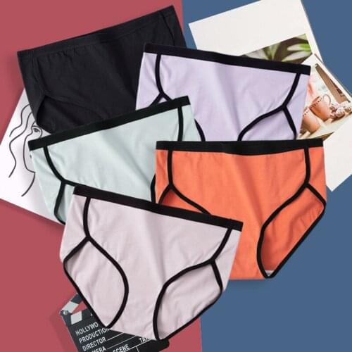 M-4XL Hot Sale High-Quality WomenS Underwear Pure Cotton Women Briefs For Solid Mid-Rise WomenS Shorts Girls Panties Lingerie
